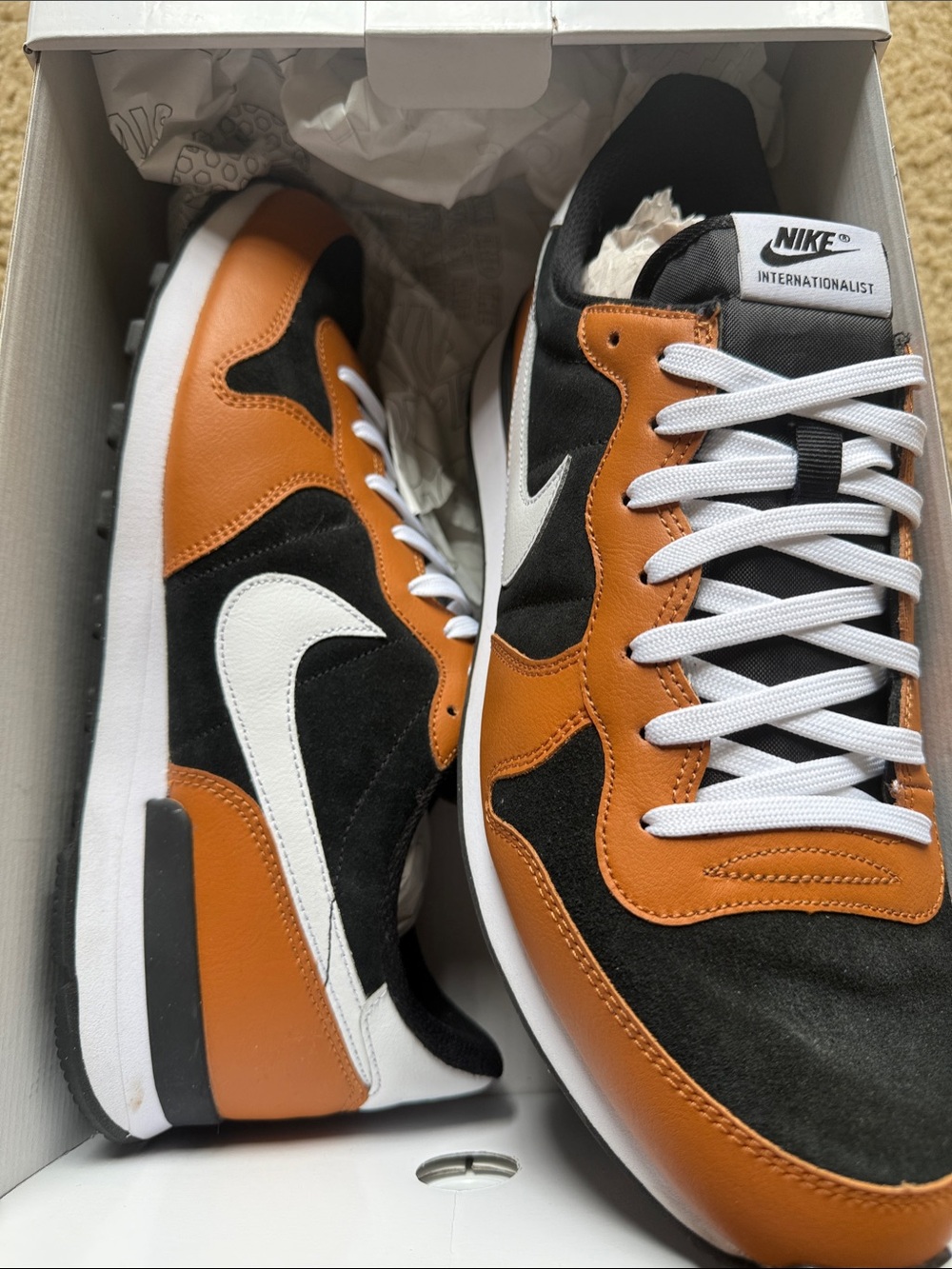 Nike Internationalist Men's Sneakers in Black, White & Brown